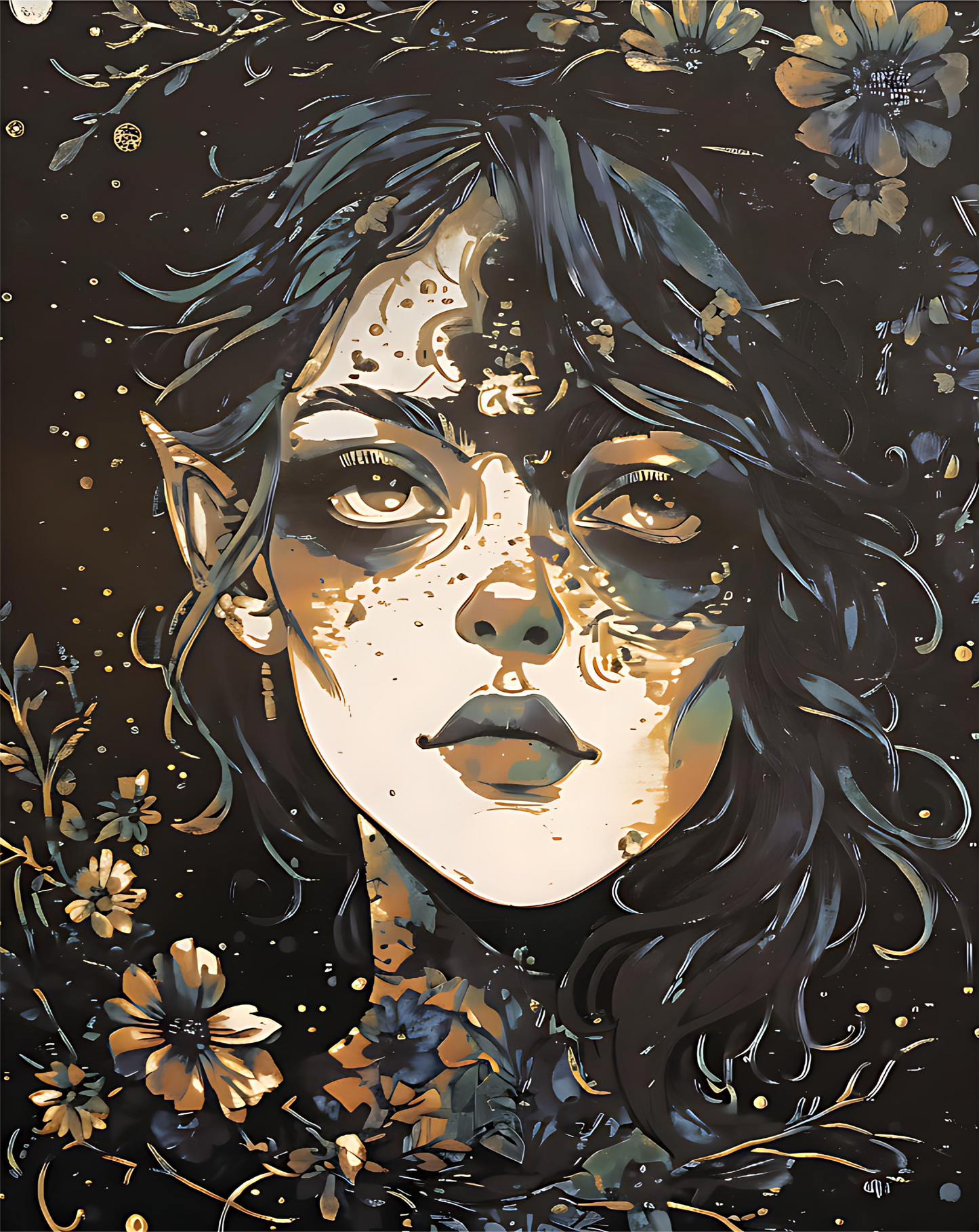 Laser Engraved Canvas Panel Elven Princess 11"x14"