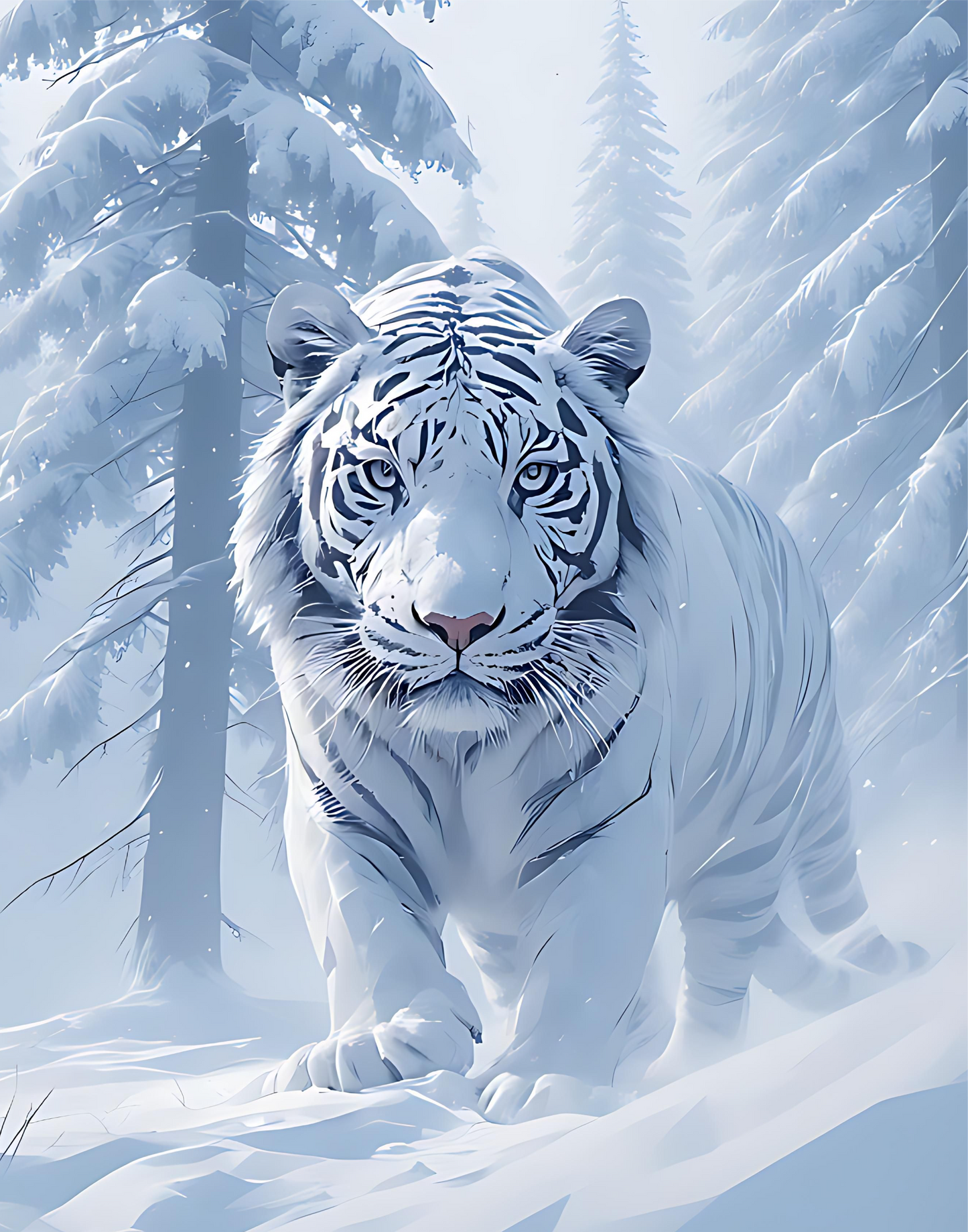 Laser Engraved Canvas Panel Tiger 10 8"x10"