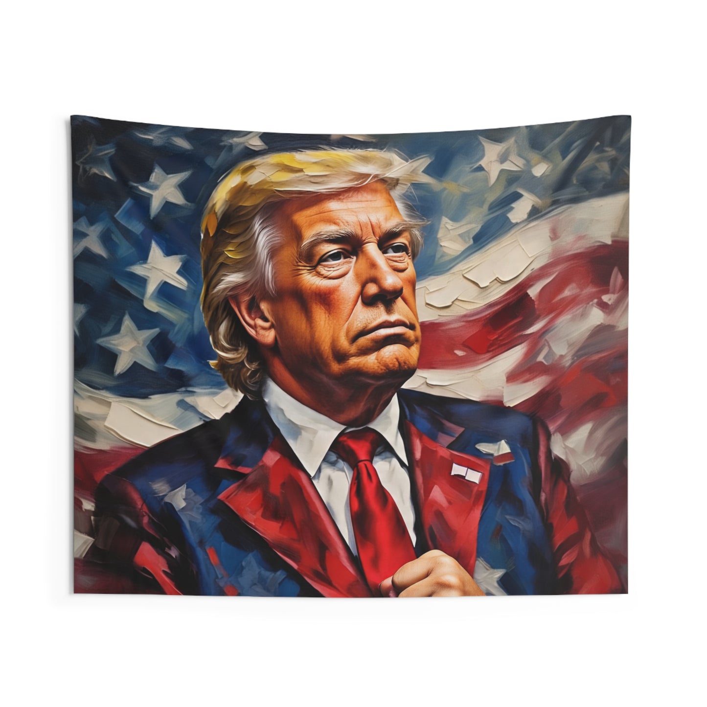 Donald Trump Portrait Wall Tapestry – Patriotic American Flag Home Decor