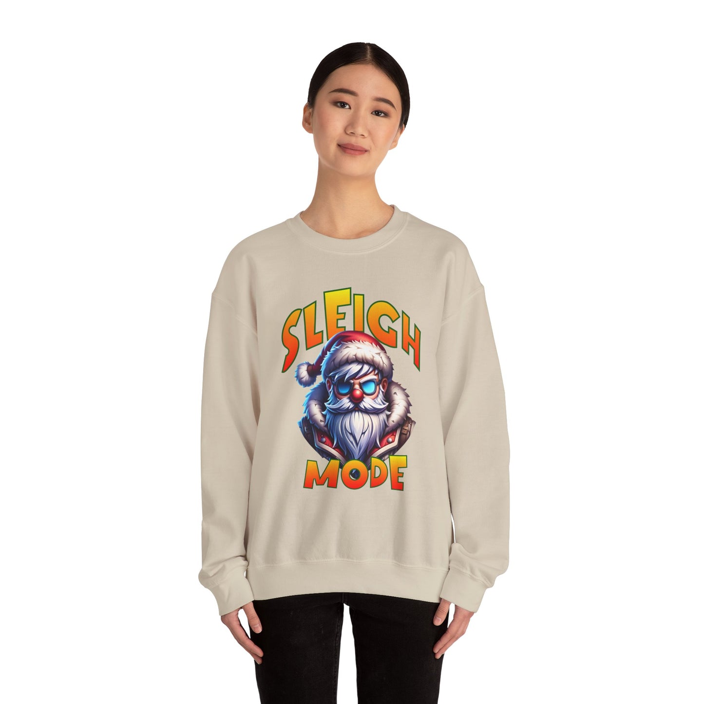 Sleigh Mode Sweatshirt — Cool Santa Graphic Holiday Crewneck