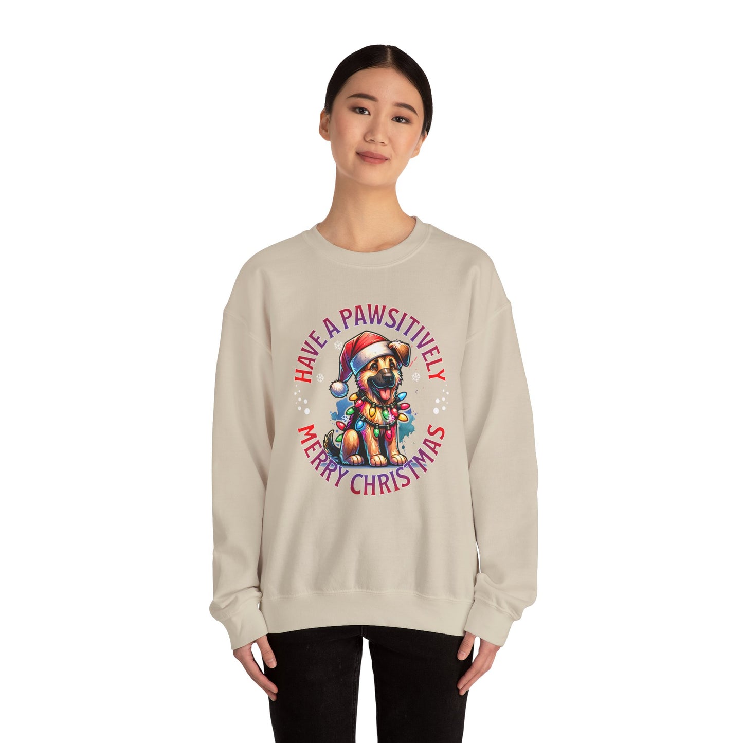 Christmas German Shepard Sweatshirt – "Have a Pawsitively Merry Christmas" Crewneck