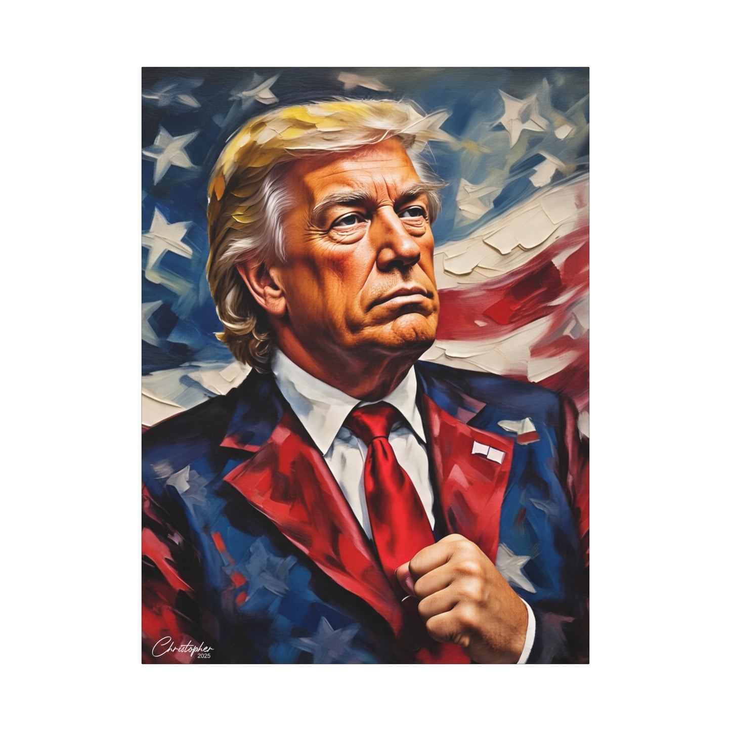 Patriotic Canvas Art, Stretched Wall Decor, Home Office, Gifts for Republicans, Political Enthusiasts, Americana Artwork