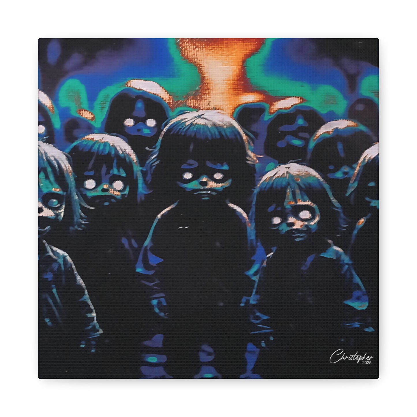 Original Laser Engraved Art, Full Wrapped Edges, Matte Canvas, Stretched, 1.25"