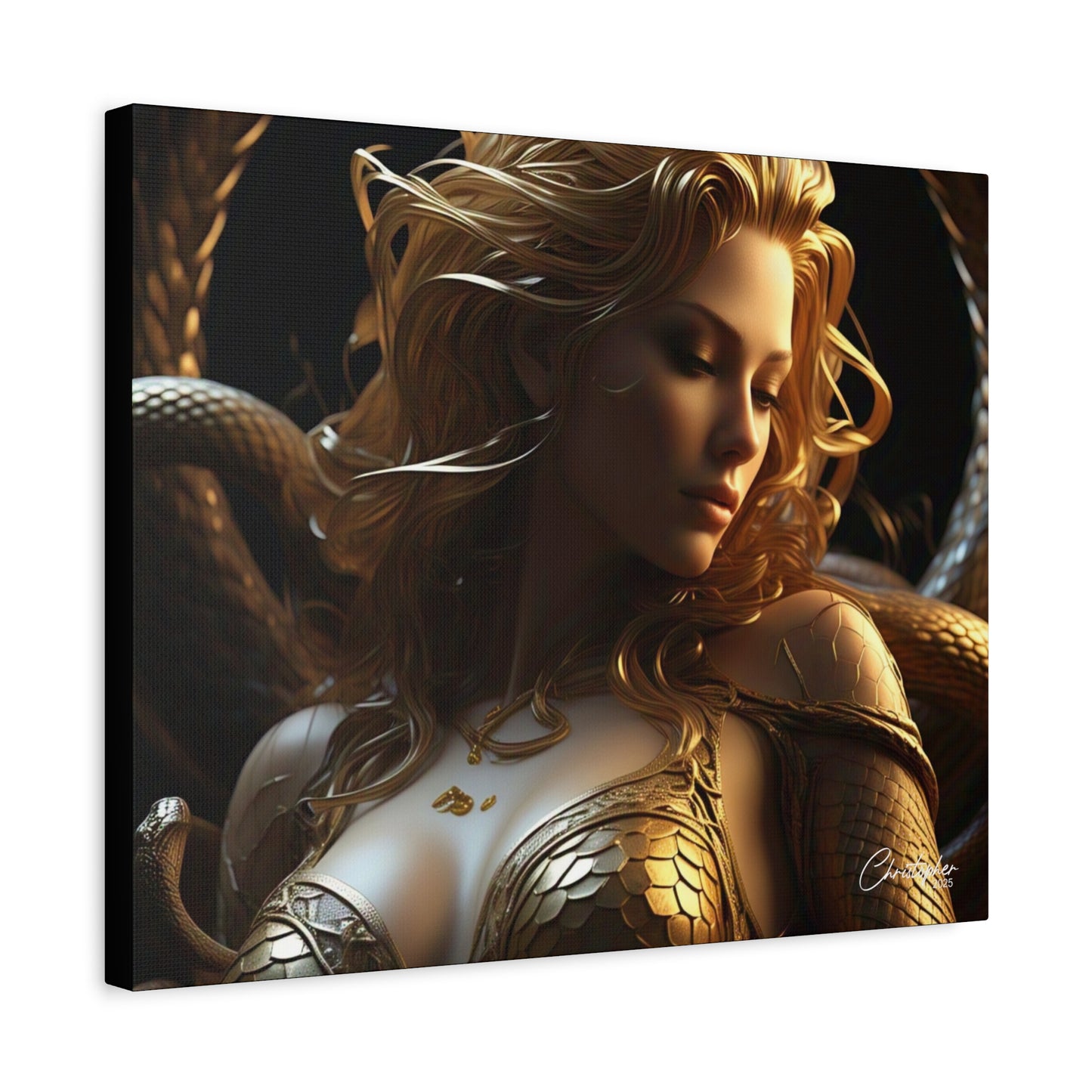 Fantasy Art Canvas Print - Serpent Goddess Home Decor