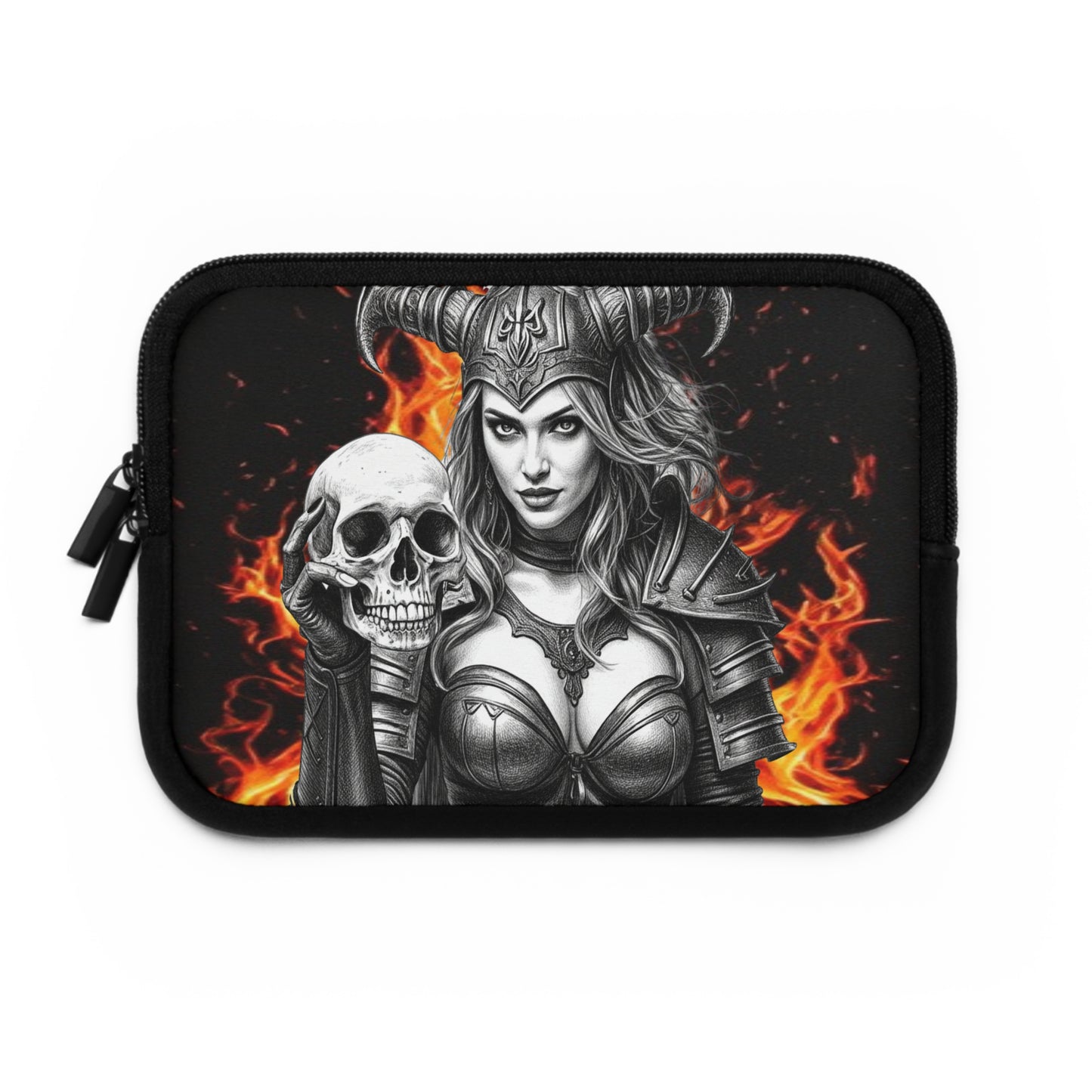 Valkyrie Laptop Sleeve — Gothic Warrior Fire Design
