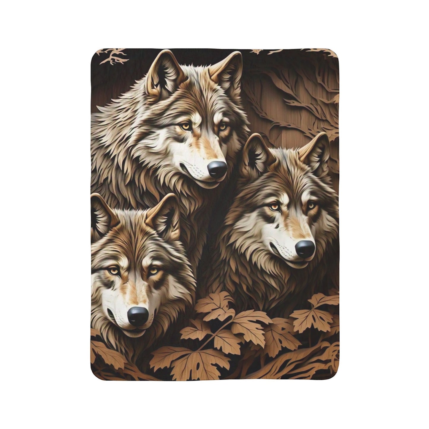 Cozy Wolf Fleece Sherpa Blanket | Wildlife Throw, Cuddle Blanket, Cabin Decor, Gift for Animal Lovers, Camping Essential, Home Comfort