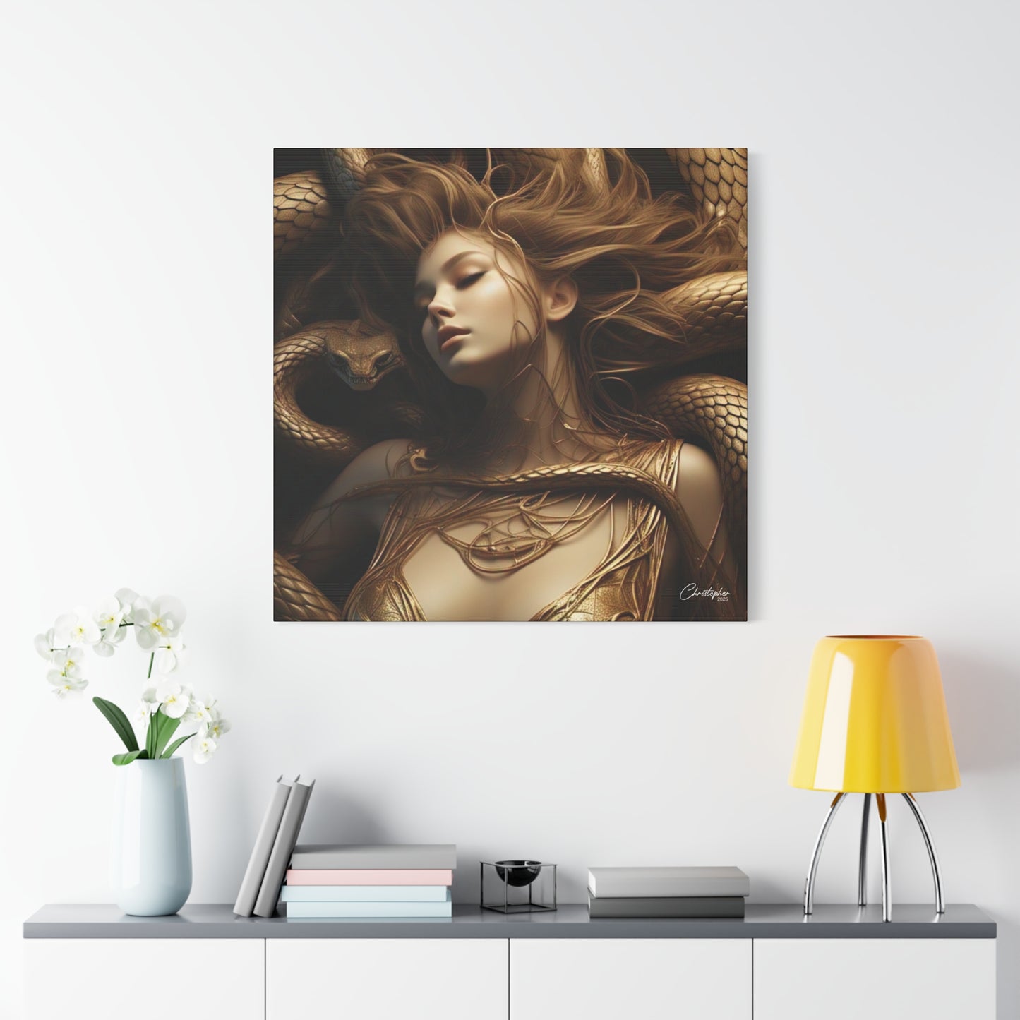 Goddess of Serpents Canvas Art - Stretched Matte Wall Decor