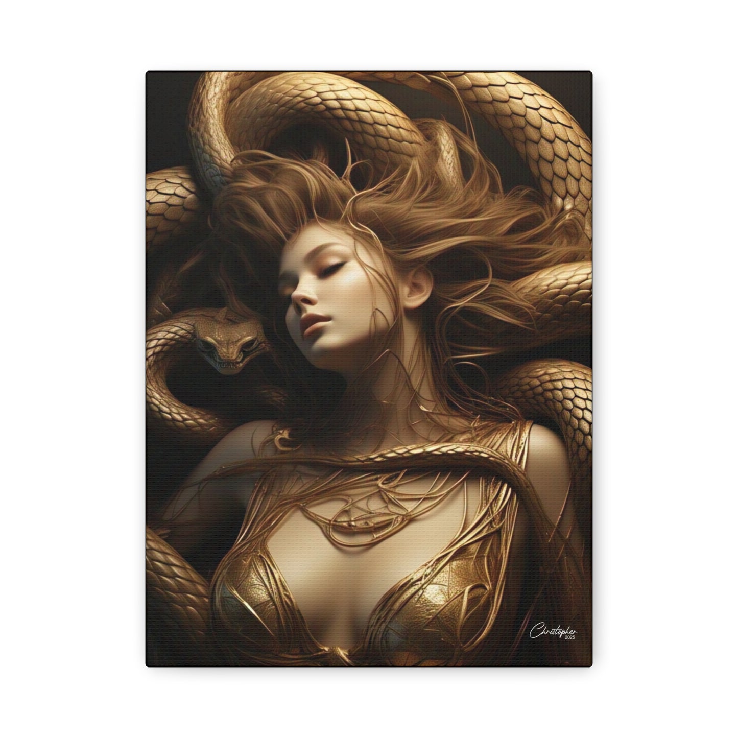 Goddess of Serpents Canvas Art - Stretched Matte Wall Decor