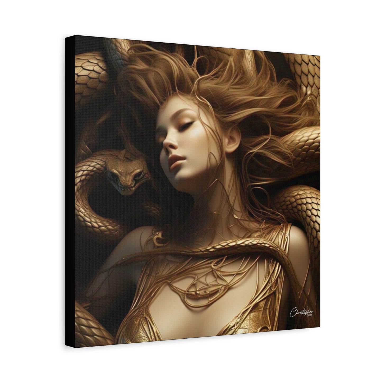 Goddess of Serpents Canvas Art - Stretched Matte Wall Decor