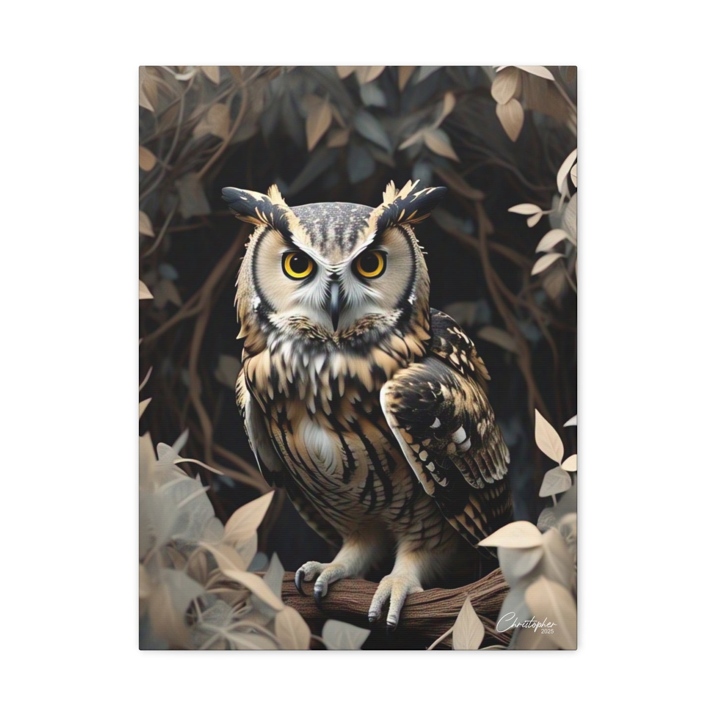 Realistic Owl Canvas Art - Nature Wall Decor for Home & Office
