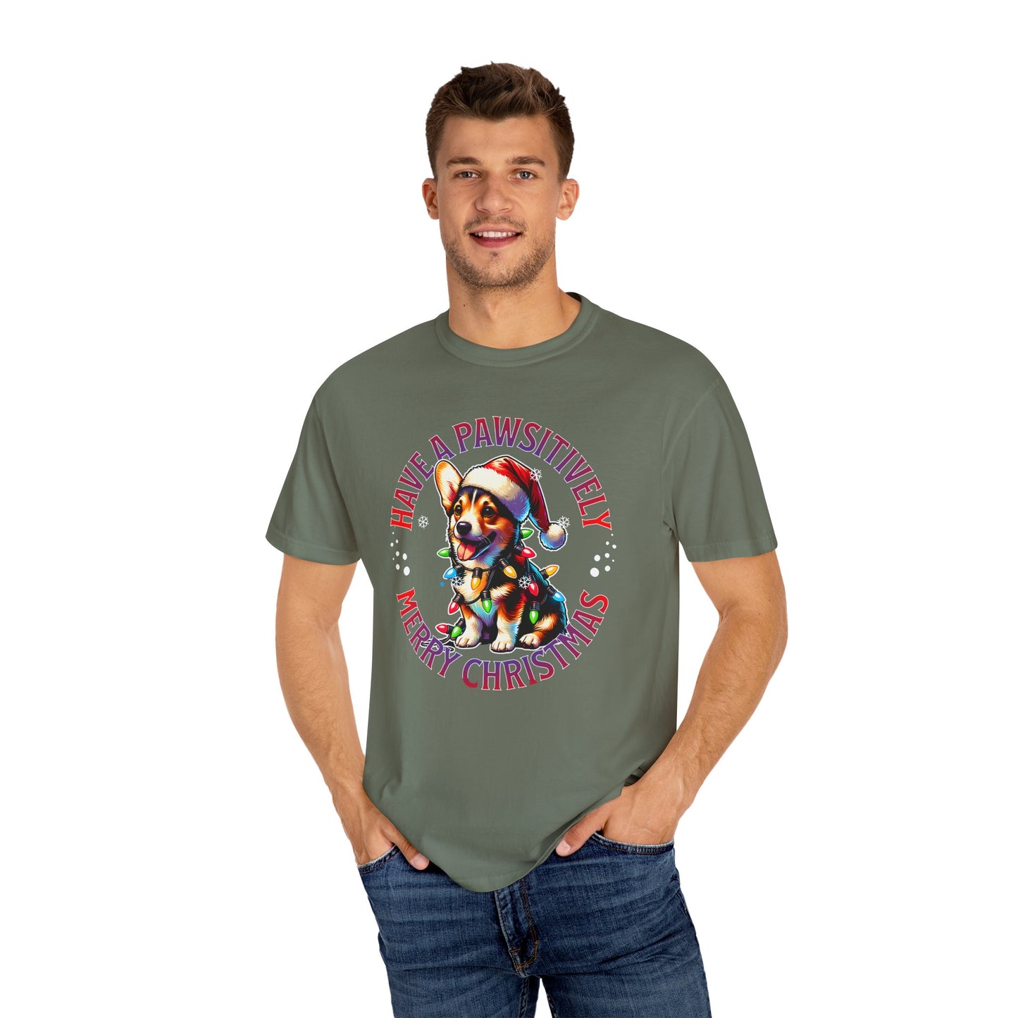 Christmas Corgi T-Shirt – "Have a Pawsitively Merry Christmas" Holiday Tee