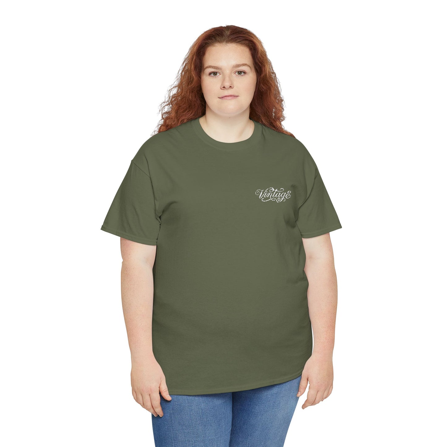 T-Shirt — Vintage in White Chest Logo Tee