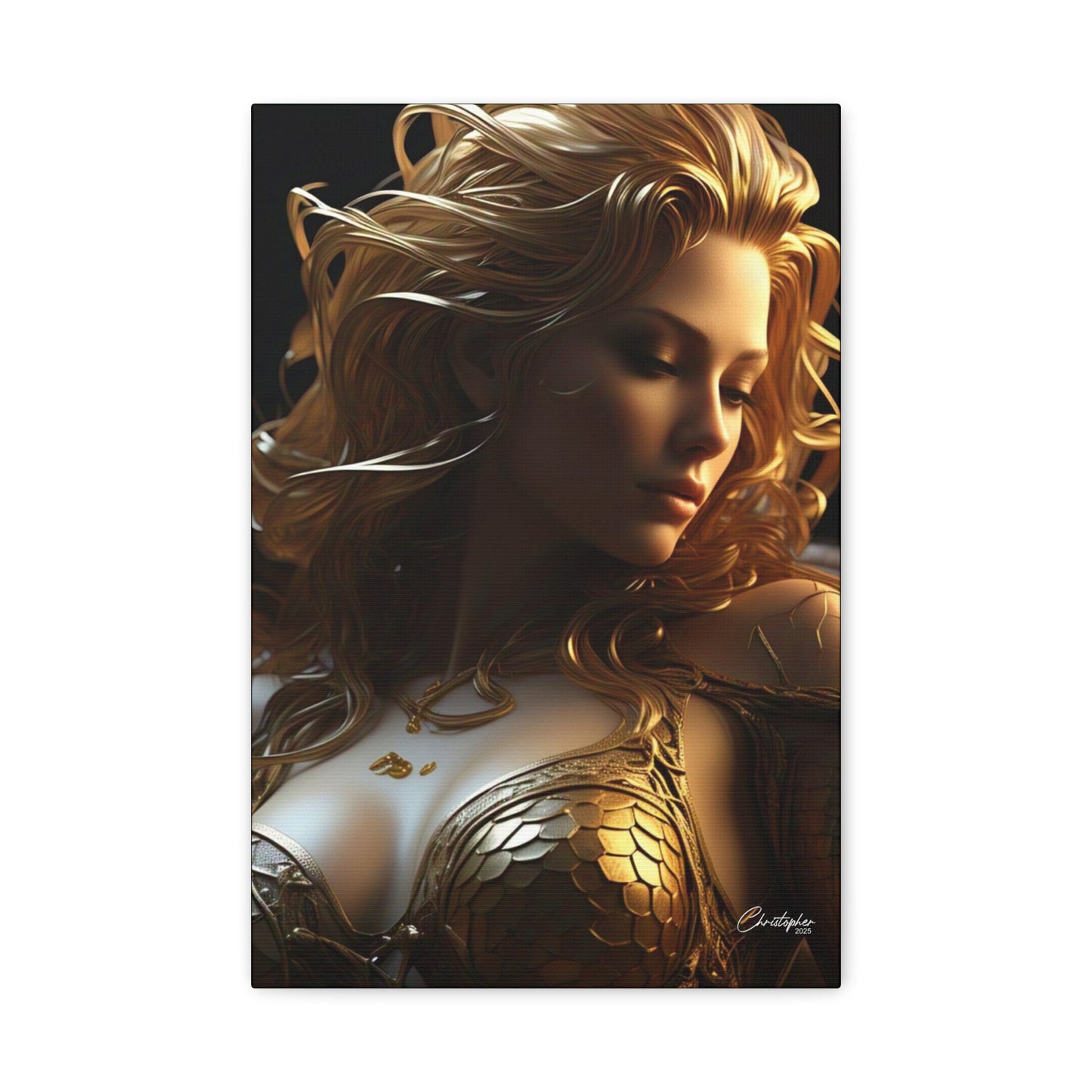 Fantasy Art Canvas Print - Serpent Goddess Home Decor