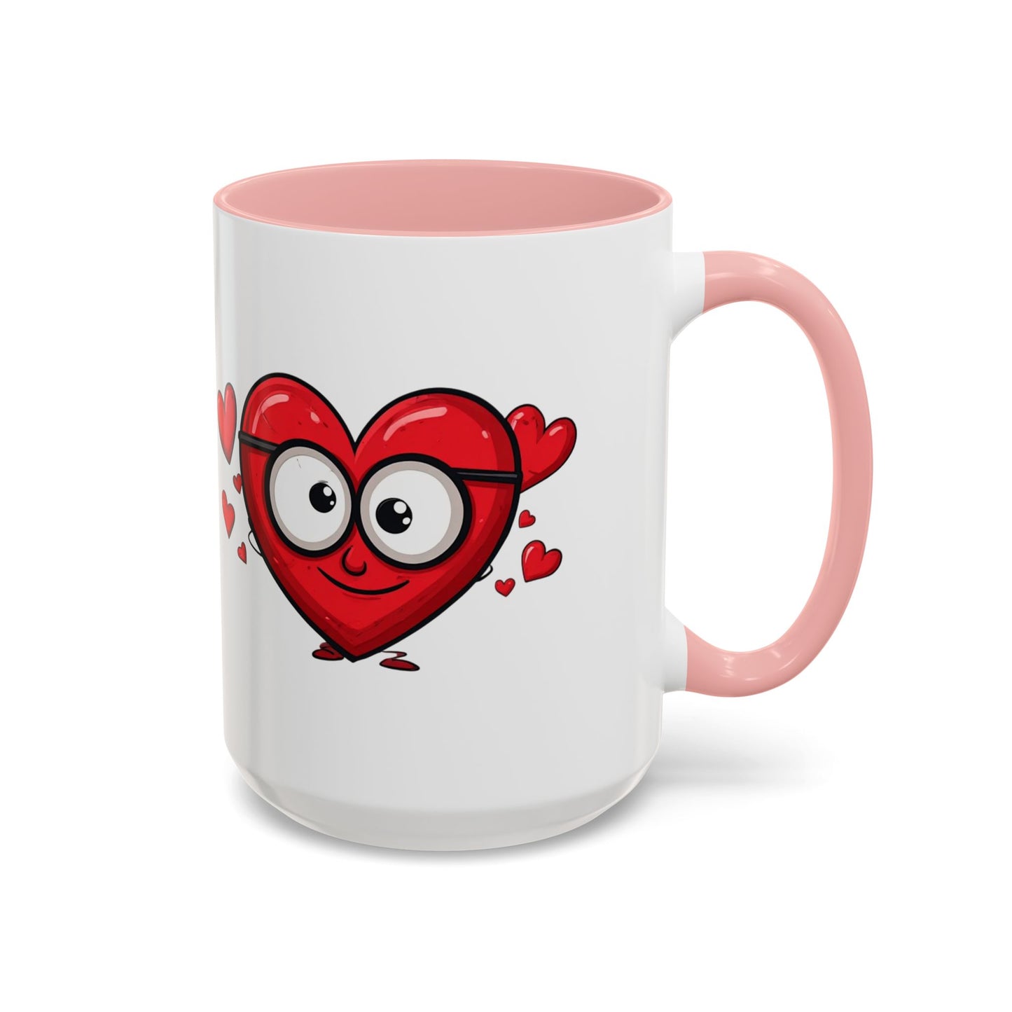 Cute Cartoon Heart Coffee Mug — Valentine Love Accent Mug (11/15oz)