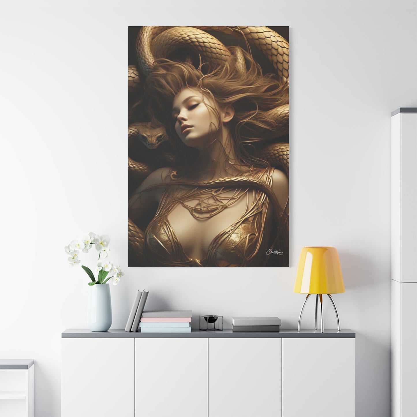 Goddess of Serpents Canvas Art - Stretched Matte Wall Decor