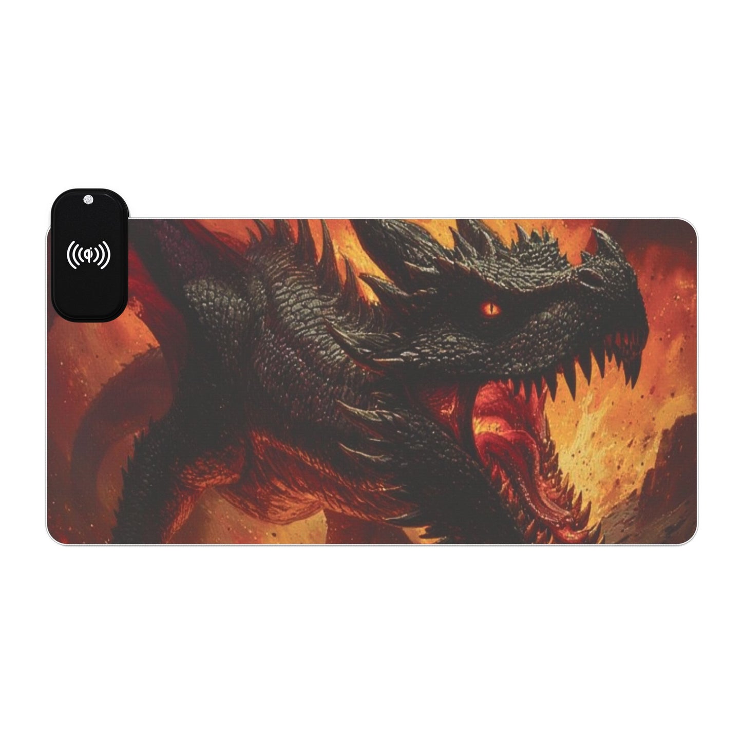 RGB Wireless Charging Gaming Mouse Pad — Fiery Dragon Desk Mat