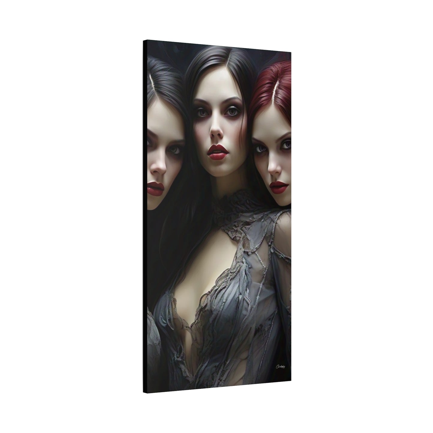 Gothic Wall Art Canvas, Fantasy Home Decor, Unique Gift for Halloween, Witchy Vibe Art, Dark Aesthetic Room Decor