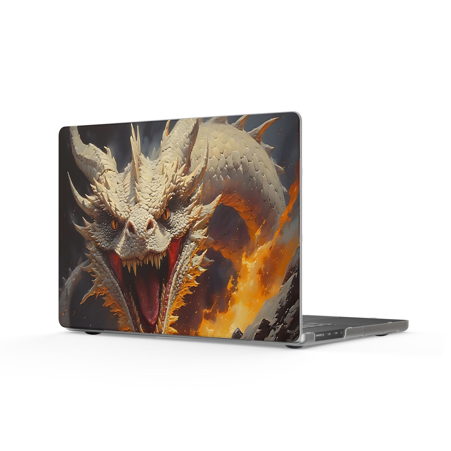Dragon Fire Matte MacBook Case — White Dragon Laptop Skin