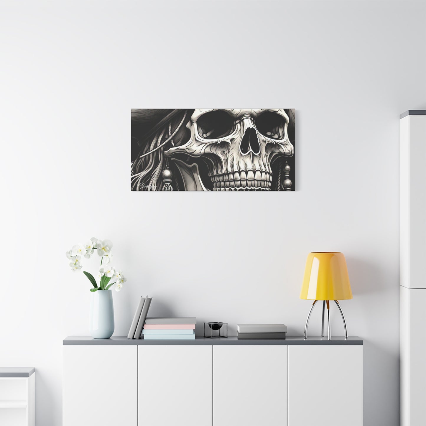Pirate Skull Canvas Art - Edgy Gothic Decor, Wall Art for Halloween, Gothic Home Decor, Pirate Theme, Gift for Him