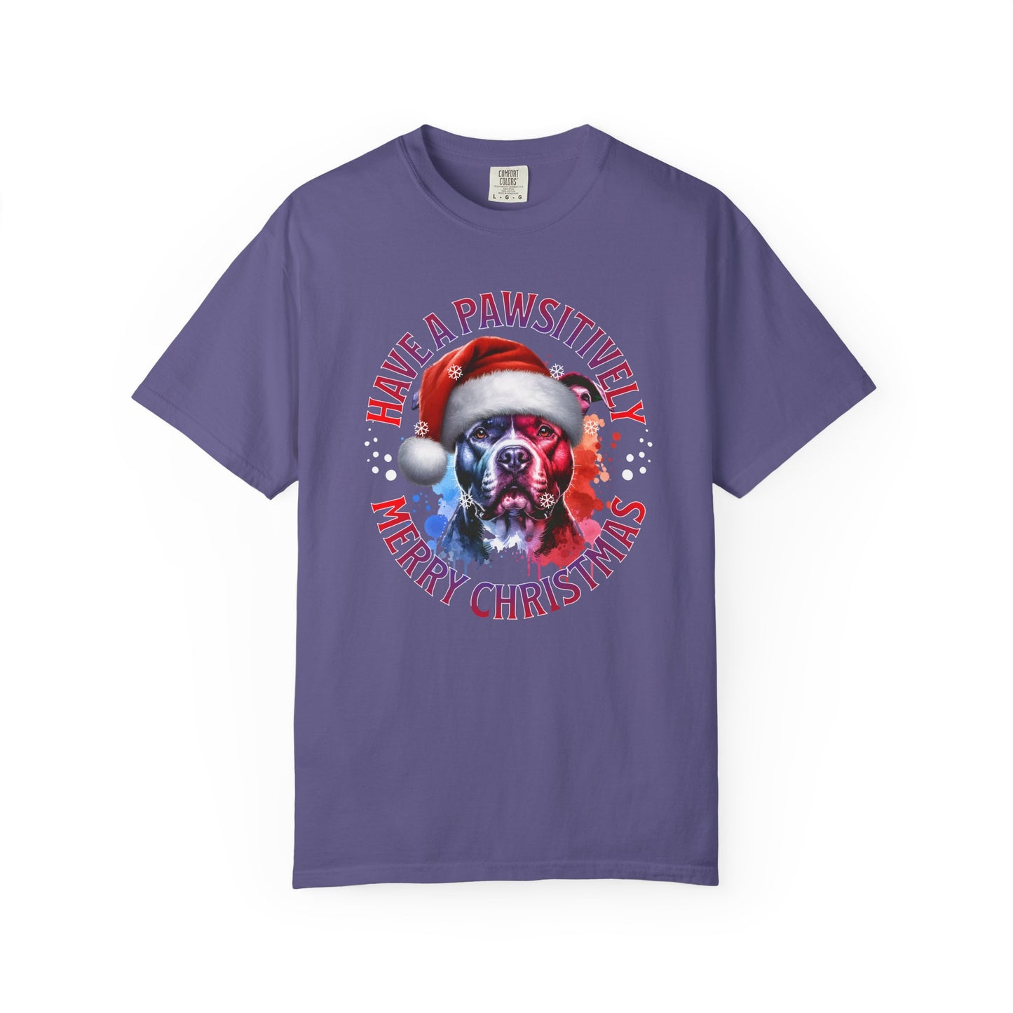 Have a Pawsitively Merry Christmas Pit Bull T-Shirt — Santa Dog Holiday Tee
