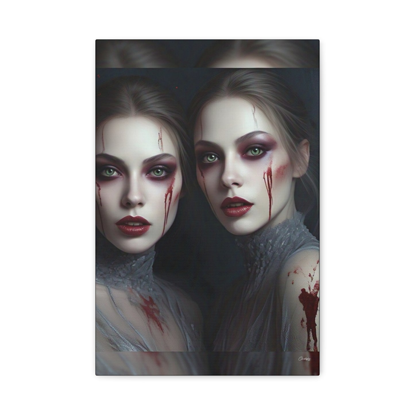 Spooky Art Canvas Print, Matte Canvas, Stretched Wall Decor, Gothic Home Decor, Halloween Art, Unique Gift