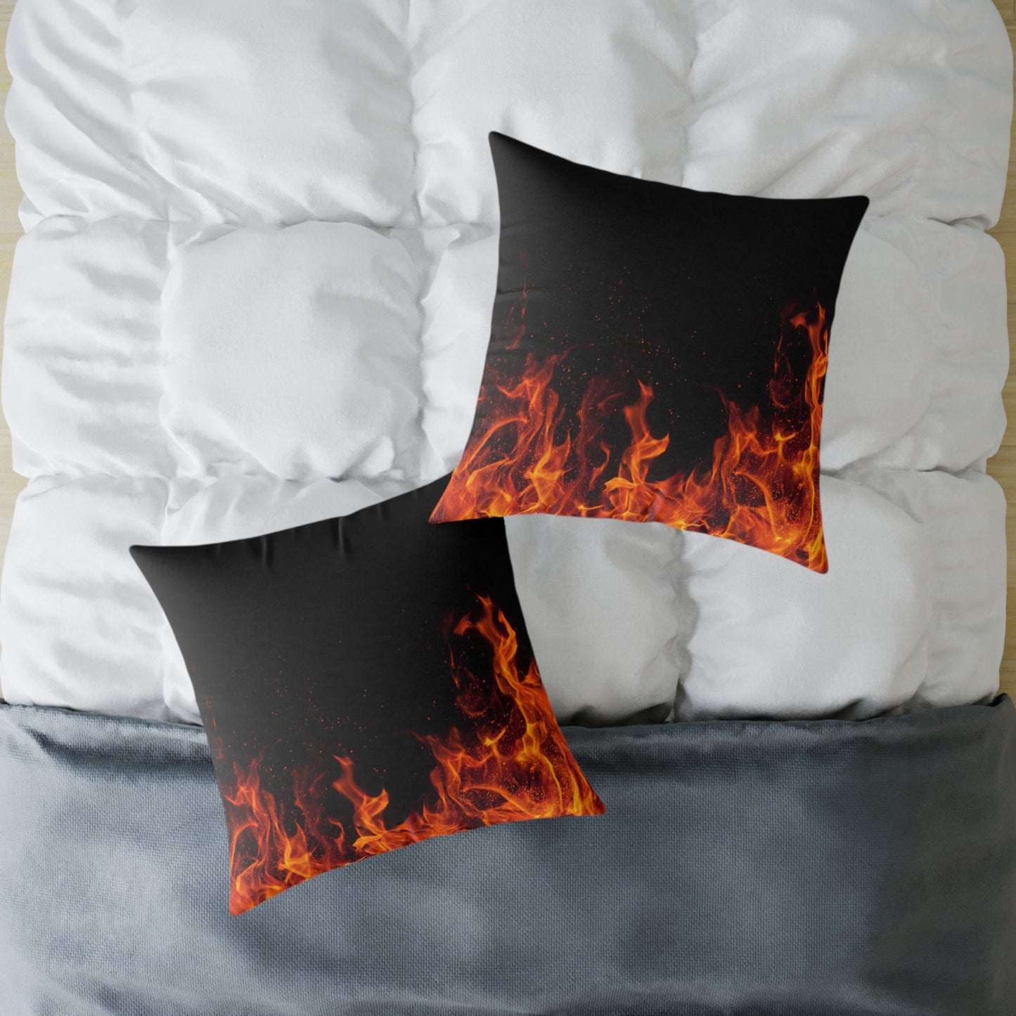 Fiery Flames Square Pillow, Decorative Throw Pillow, Cozy Living Room Accent, Unique Gift, Home Decor for Fire Lovers