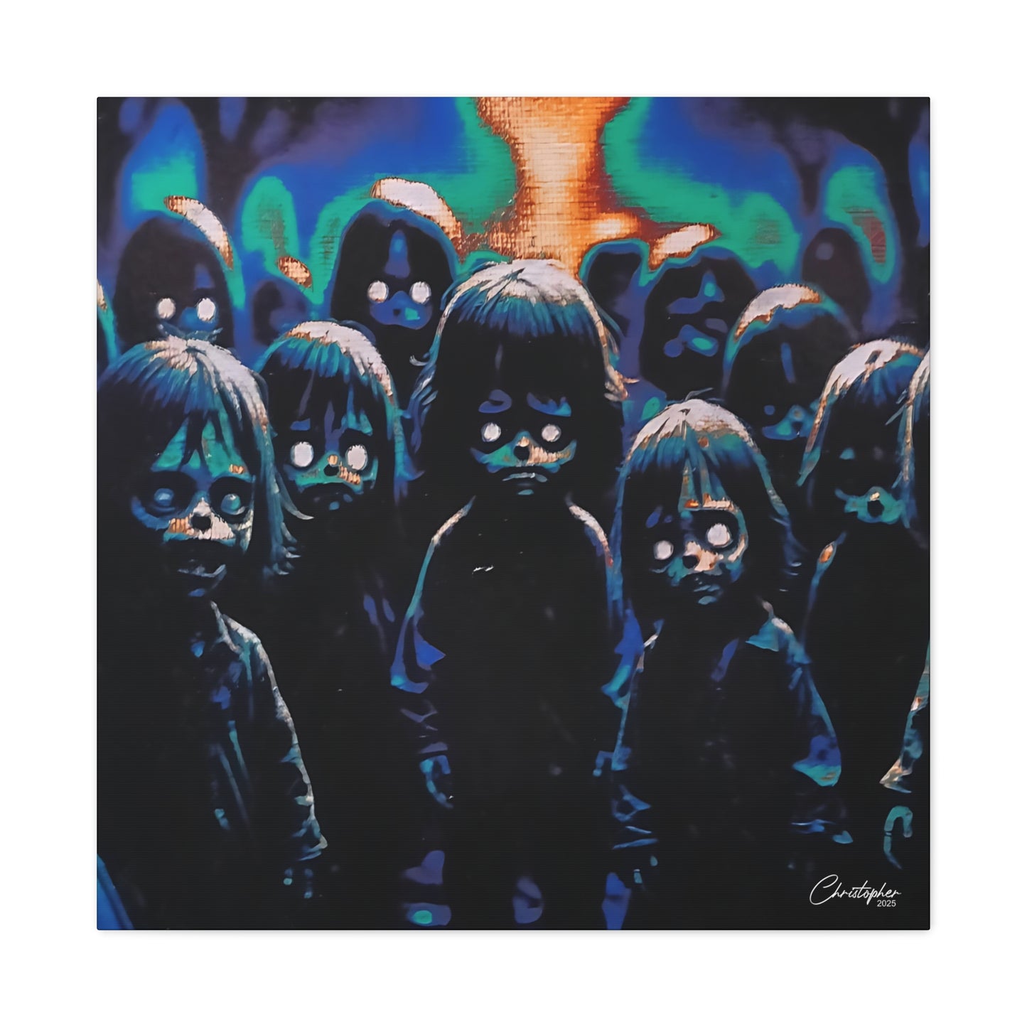 Original Laser Engraved Art, Full Wrapped Edges, Matte Canvas, Stretched, 1.25"