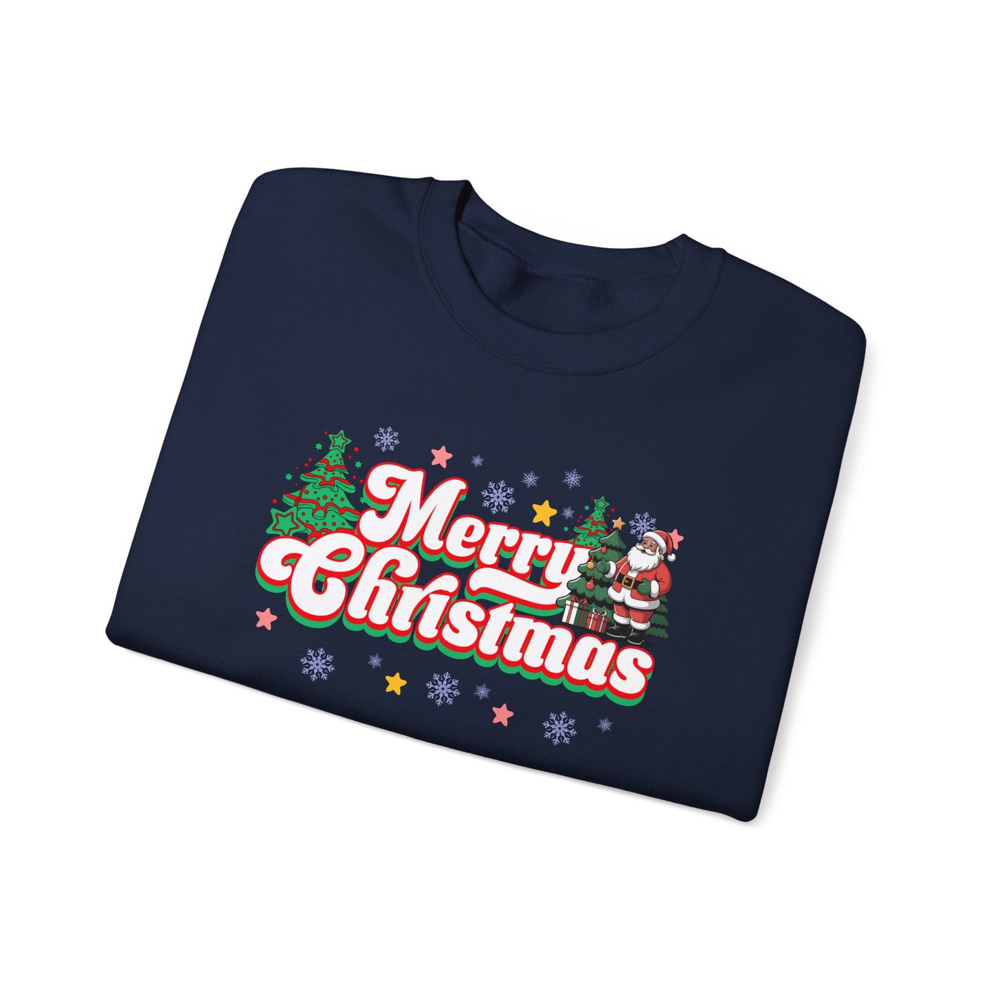 Merry Christmas Crewneck Sweatshirt — Festive Holiday Graphic Sweatshirt