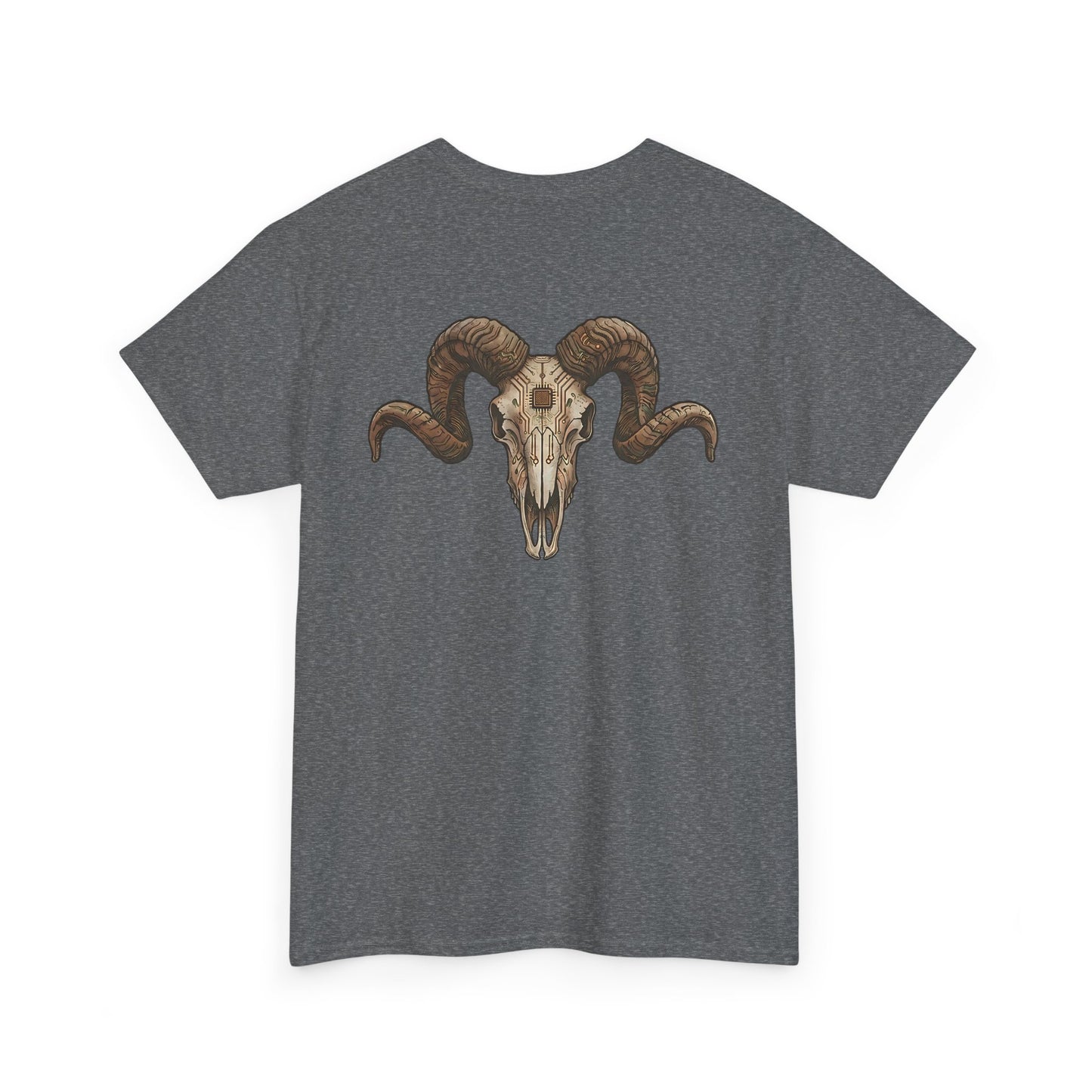 Ram Skull Graphic Tee Double Sided no background on the Back — Christmas Valley, Oregon Vintage Western T-Shirt