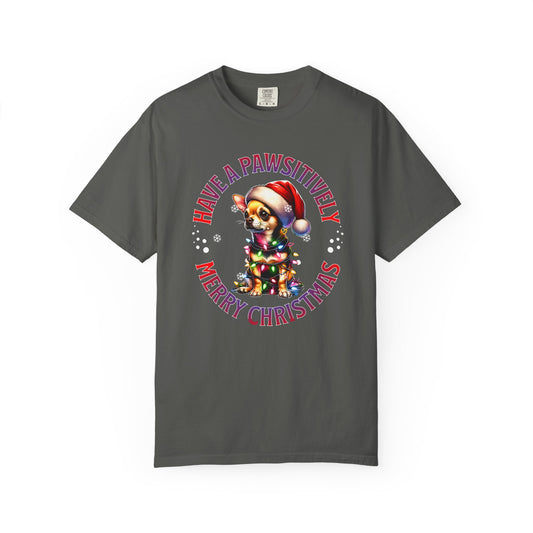 Christmas Puppy T-Shirt — “Have a Pawsitively Merry Christmas” Holiday Tee