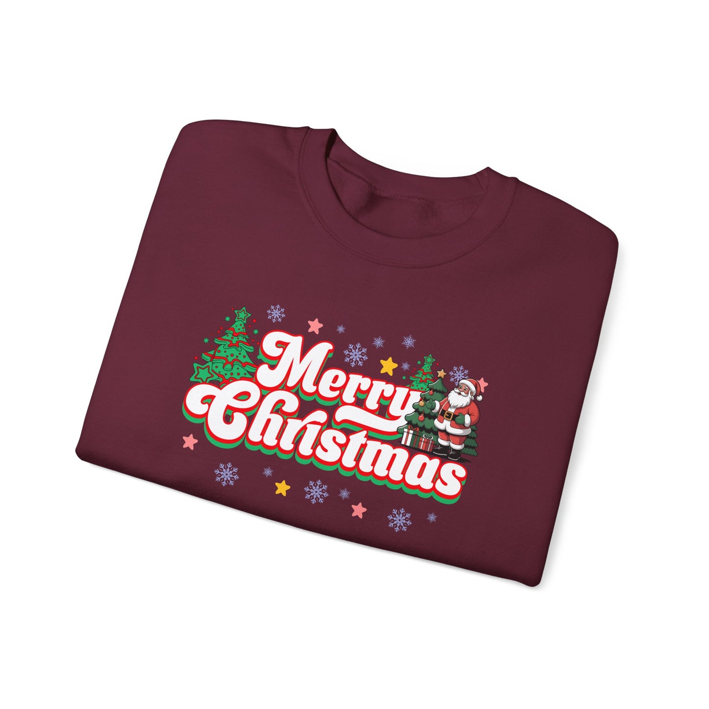 Merry Christmas Crewneck Sweatshirt — Festive Holiday Graphic Sweatshirt