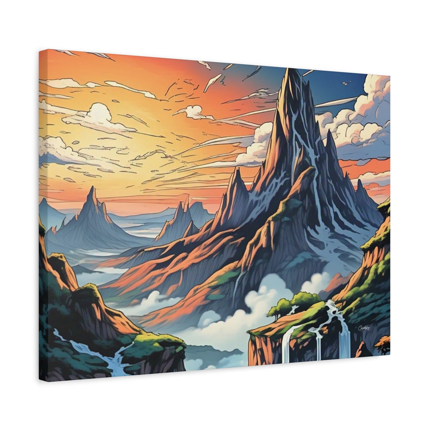 Stretched Canvas Art Print, Mountain Sunrise Landscape Decor, Wall Art for Home, Gift for Nature Lovers, Perfect for Living Room, [...]