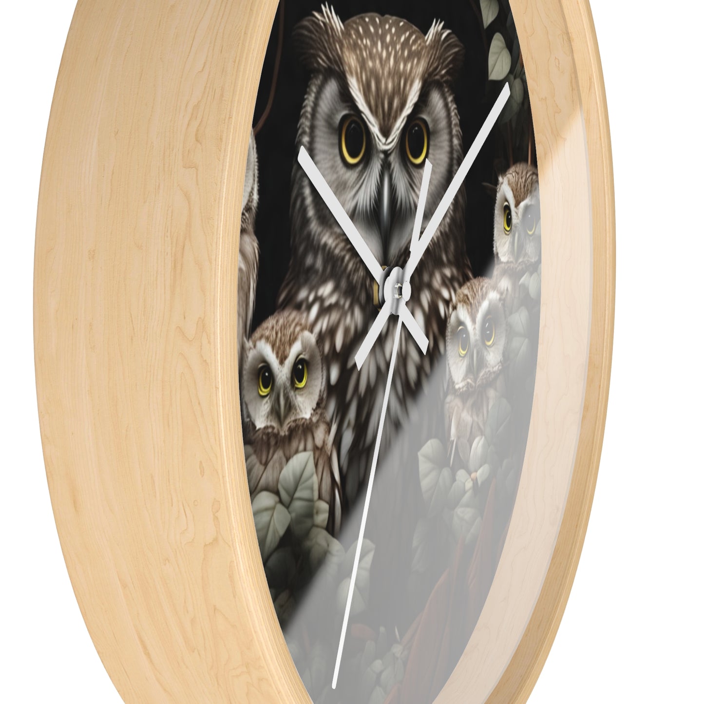 Charming Owl Family Wall Clock, Cute Owl Decor, Nature Lover Gift, Woodland Home Decor, Perfect for Kids Rooms or Bird Enthusiasts