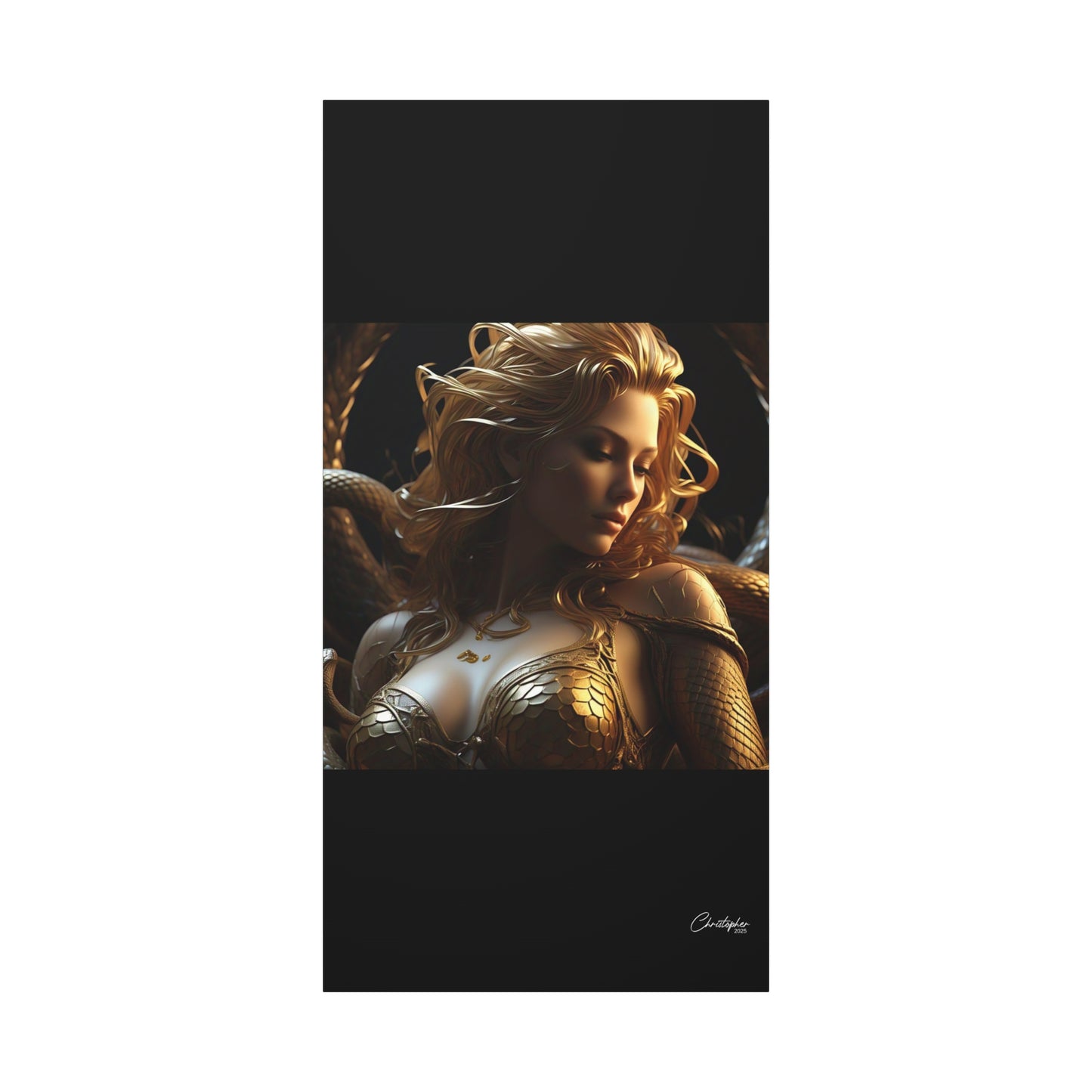 Fantasy Art Canvas Print - Serpent Goddess Home Decor