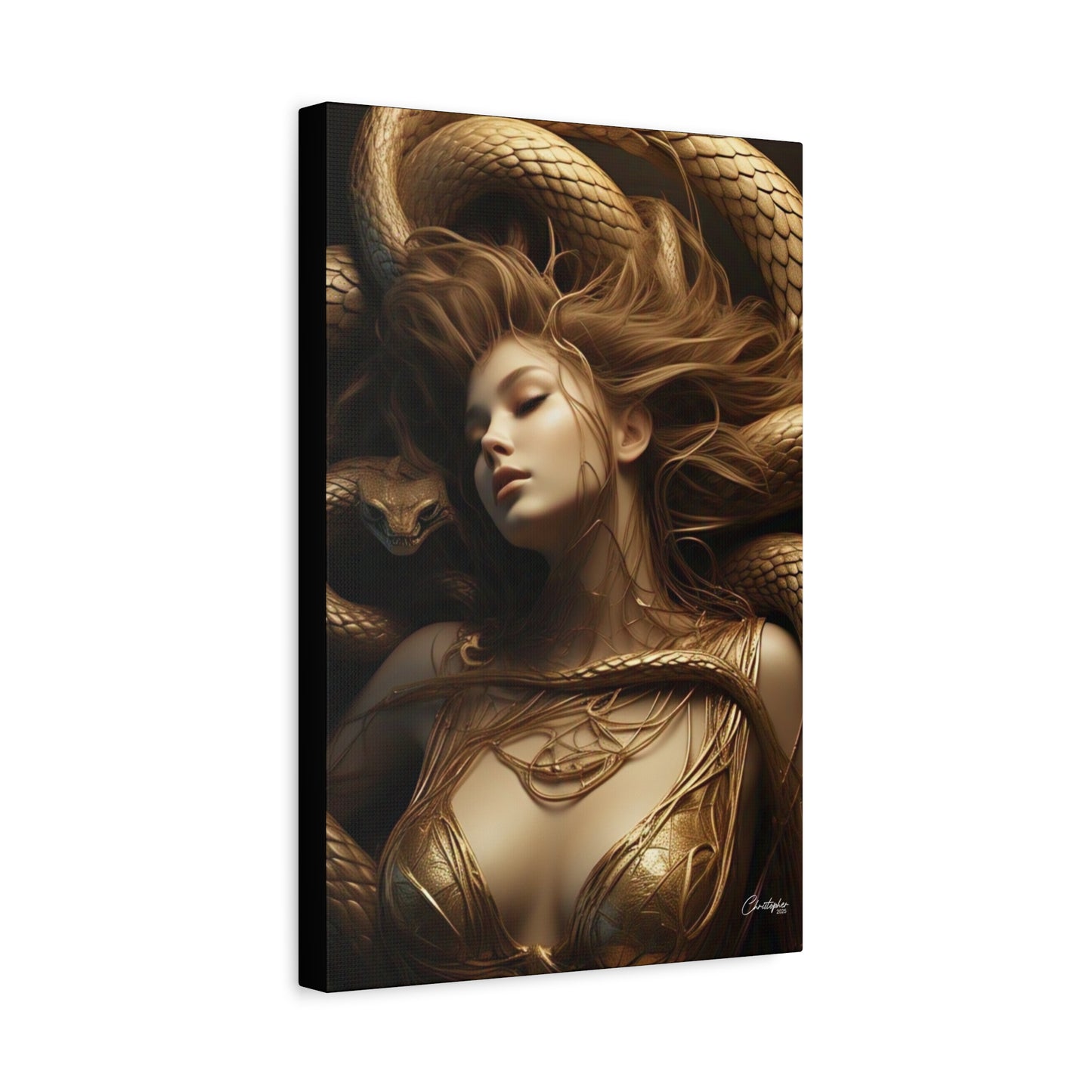 Goddess of Serpents Canvas Art - Stretched Matte Wall Decor