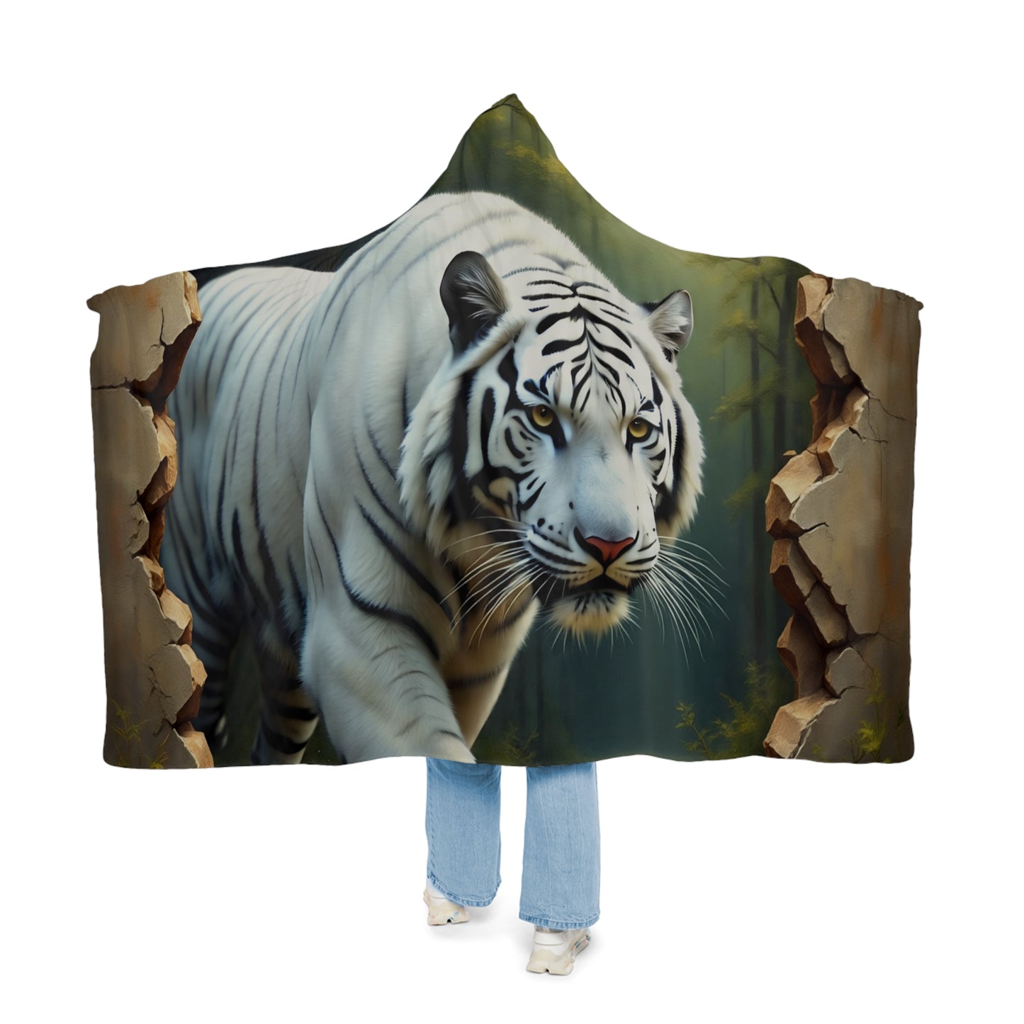 Cozy Tiger Hooded Snuggle Blanket, Warm Throw for Adults, Unique Gift for Animal Lovers, Comfortable Home Décor, Cosy Winter Essentials