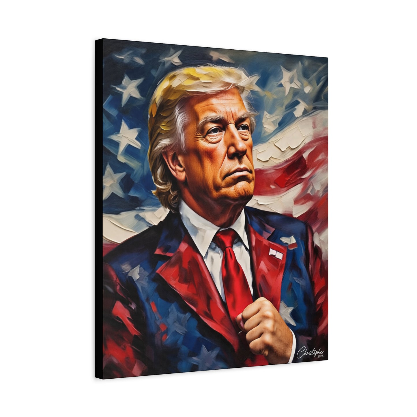 Patriotic Canvas Art, Stretched Wall Decor, Home Office, Gifts for Republicans, Political Enthusiasts, Americana Artwork
