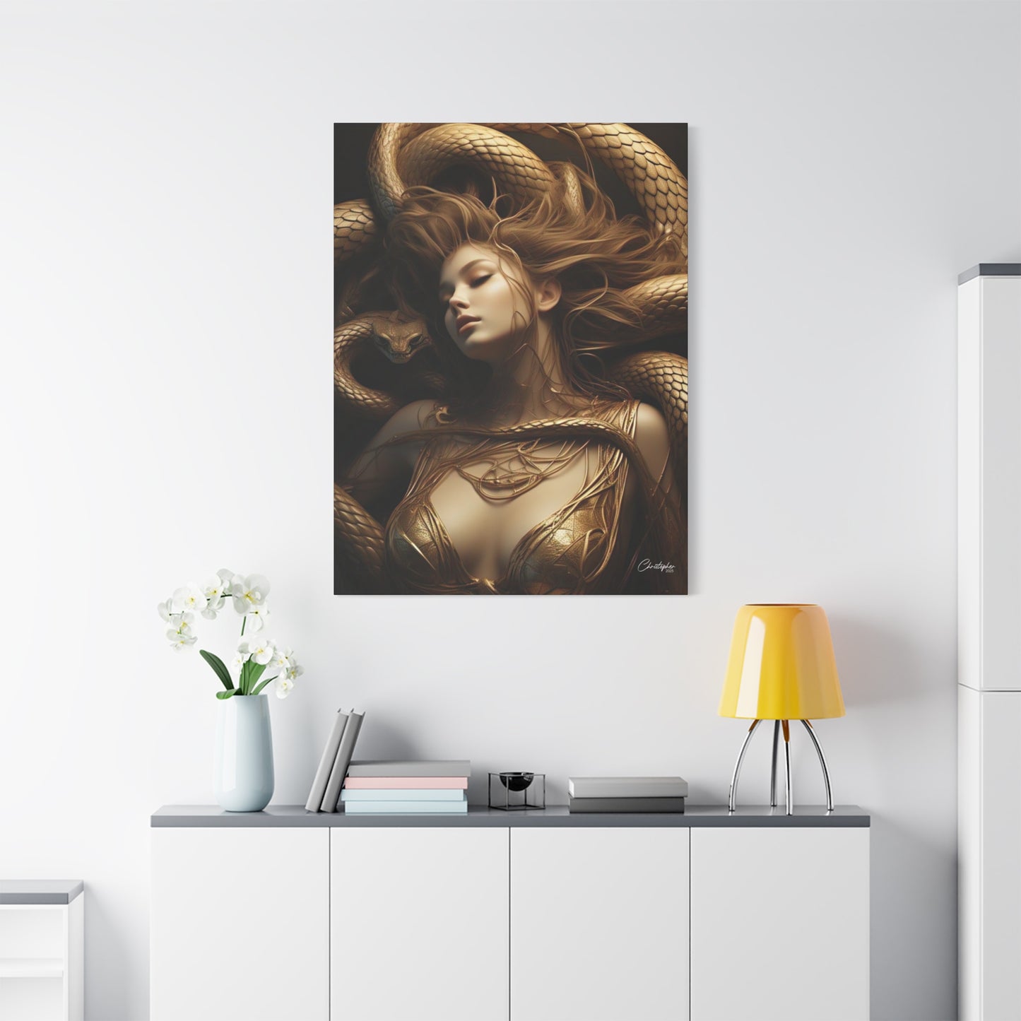 Goddess of Serpents Canvas Art - Stretched Matte Wall Decor