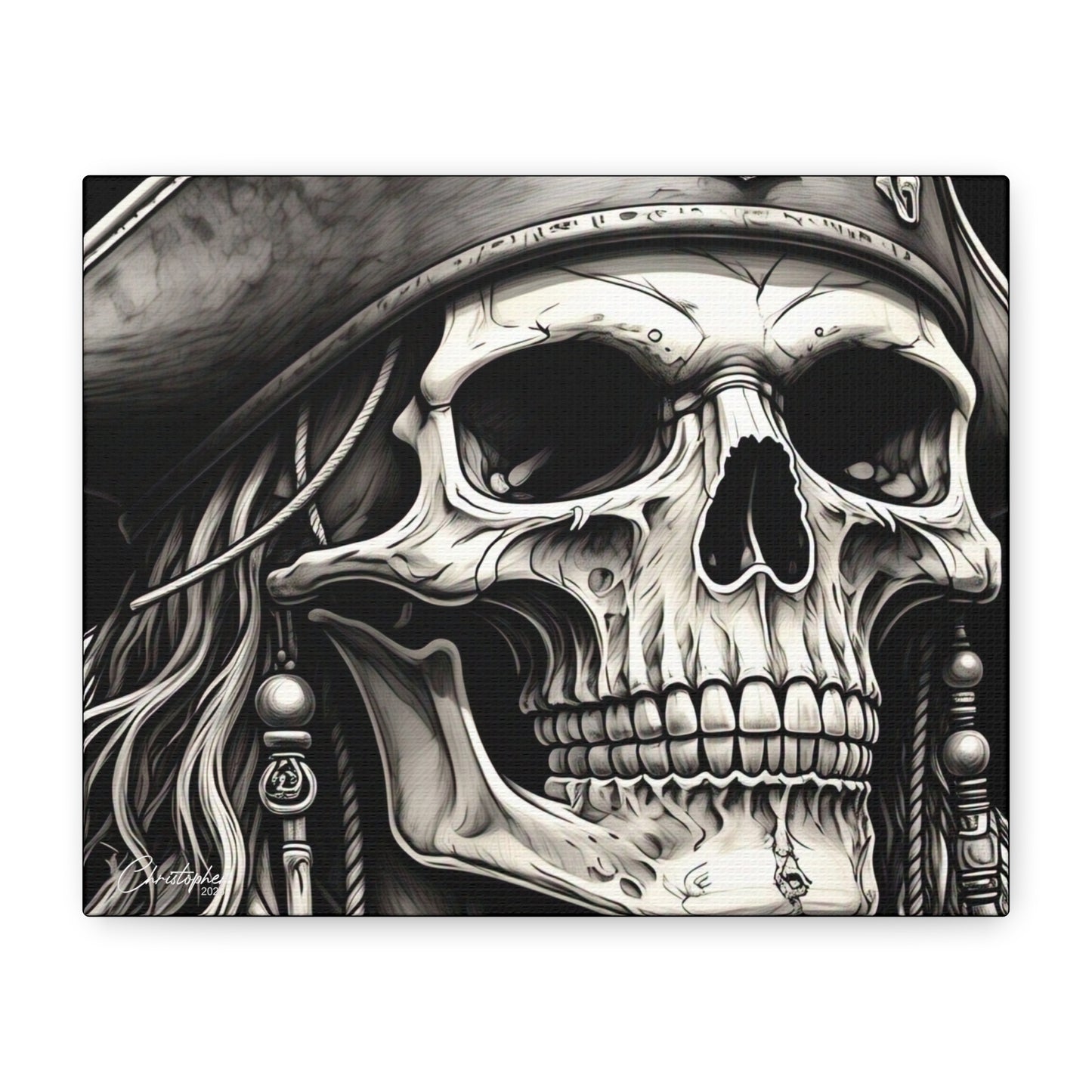 Pirate Skull Canvas Art - Edgy Gothic Decor, Wall Art for Halloween, Gothic Home Decor, Pirate Theme, Gift for Him