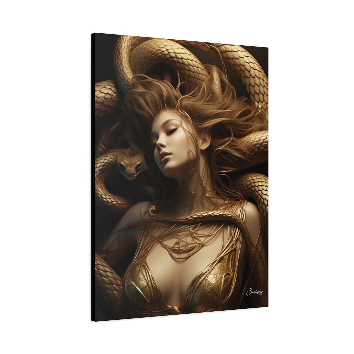 Goddess of Serpents Canvas Art - Stretched Matte Wall Decor