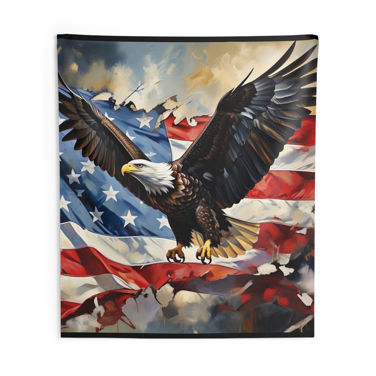 Eagle & American Flag Indoor Wall Tapestry — Patriotic Home Decor for Veterans & 4th of July