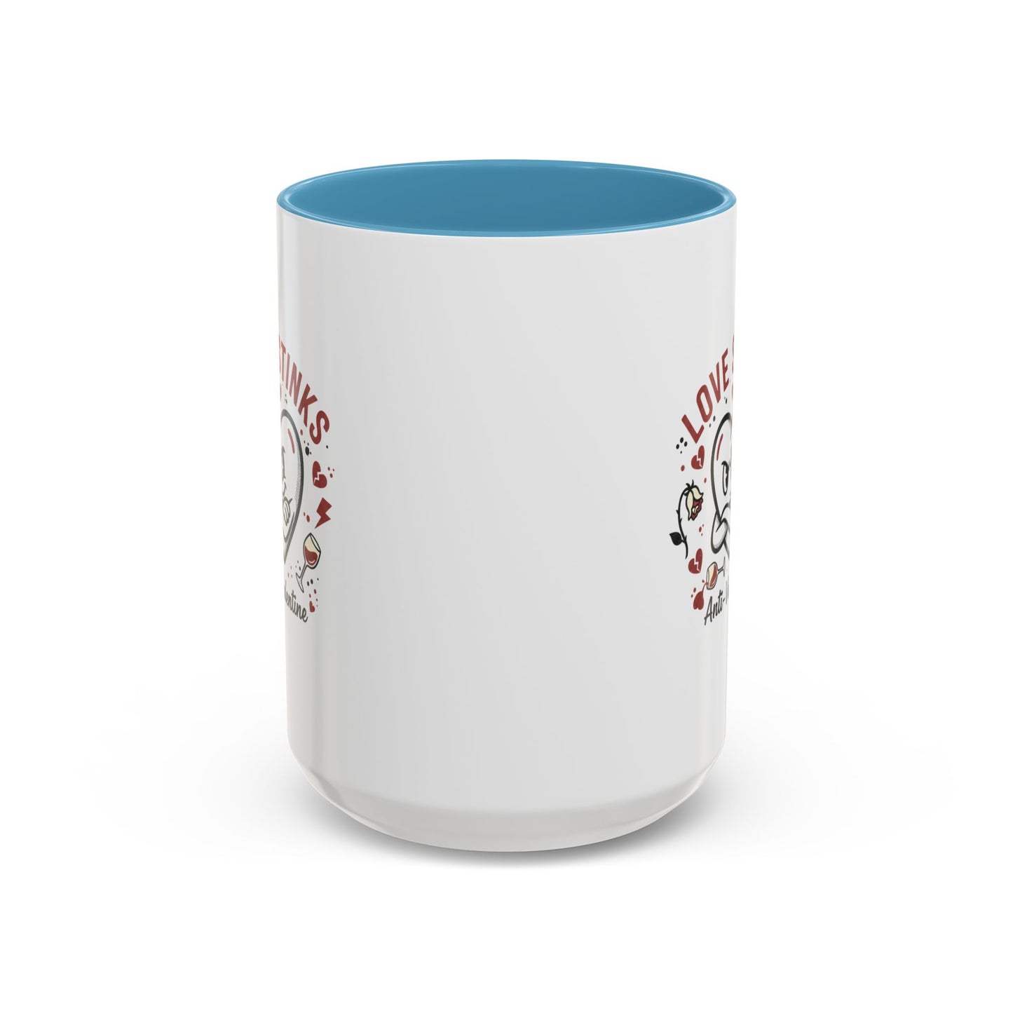 Coffee Mug — "Love Stinks" Anti-Valentine Heart Accent Mug (11/15oz)