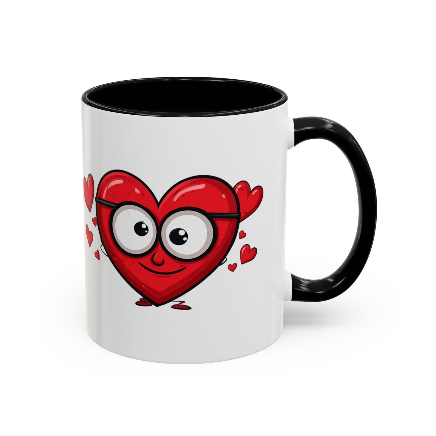 Cute Cartoon Heart Coffee Mug — Valentine Love Accent Mug (11/15oz)