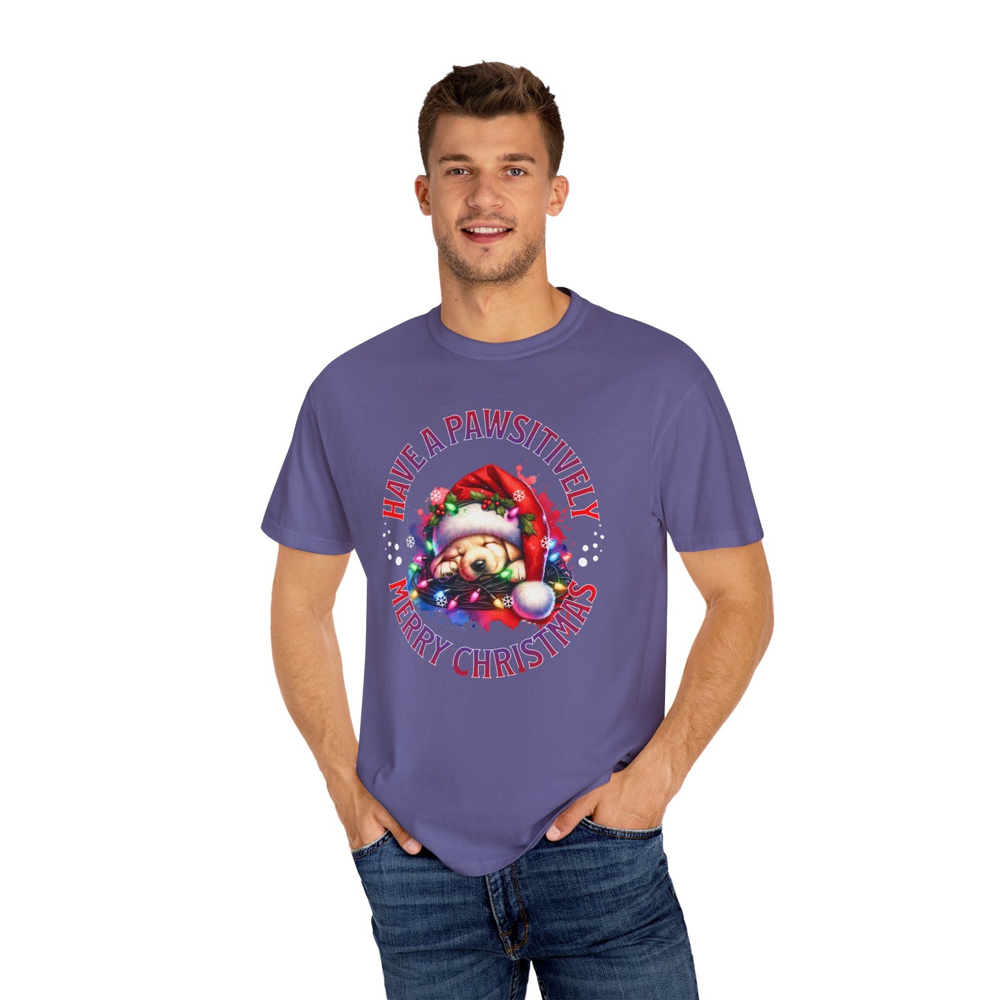 Christmas Puppy T-Shirt — "Have a Pawsitively Merry Christmas" Holiday Tee