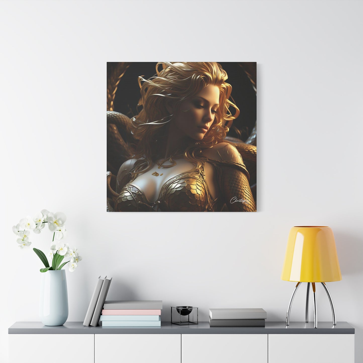 Fantasy Art Canvas Print - Serpent Goddess Home Decor