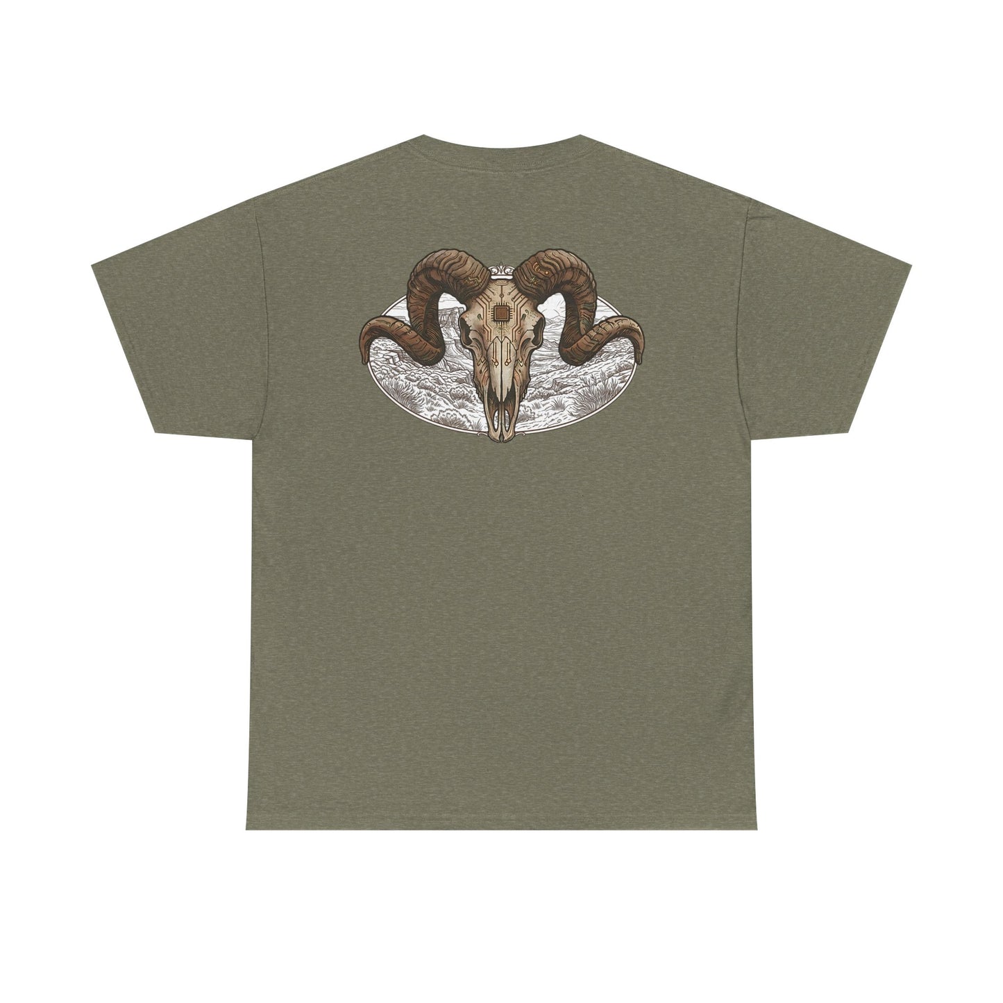 Ram Skull Graphic Tee Double Sided — 'Chestnut Valley, Oregon' Vintage Occult Shirt