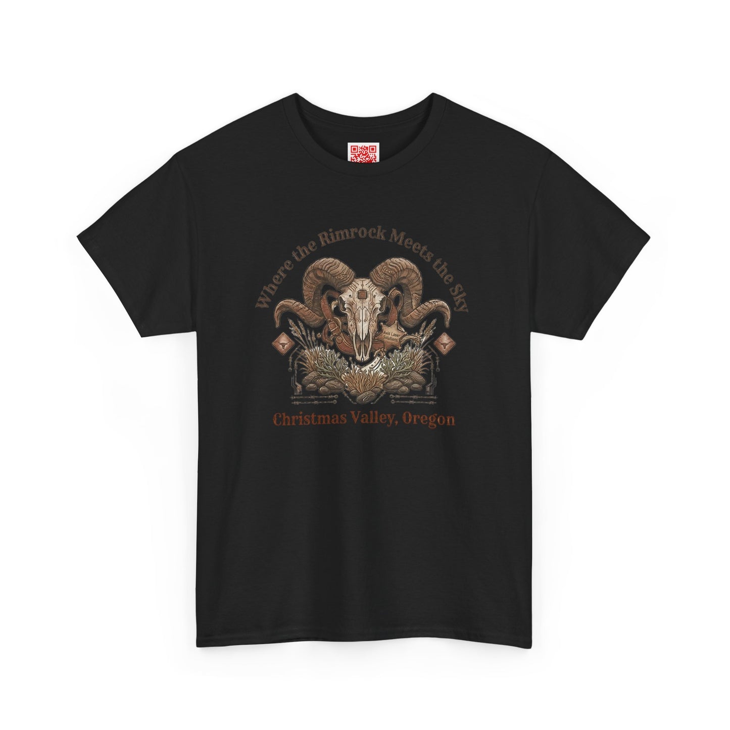 Ram Skull Graphic Tee Double Sided — 'Chestnut Valley, Oregon' Vintage Occult Shirt