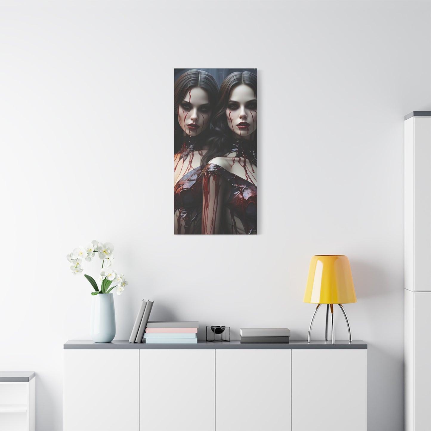 Gothic Vampire Canvas Art, Wall Decor, Horror Artwork, Halloween Home Decor, Spooky Room Accent, Unique Gift Idea