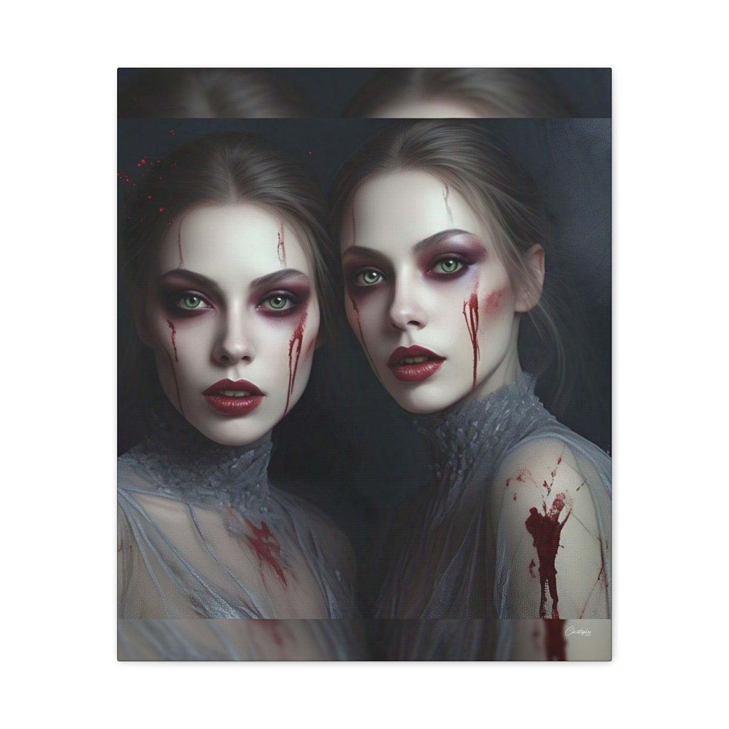 Spooky Art Canvas Print, Matte Canvas, Stretched Wall Decor, Gothic Home Decor, Halloween Art, Unique Gift