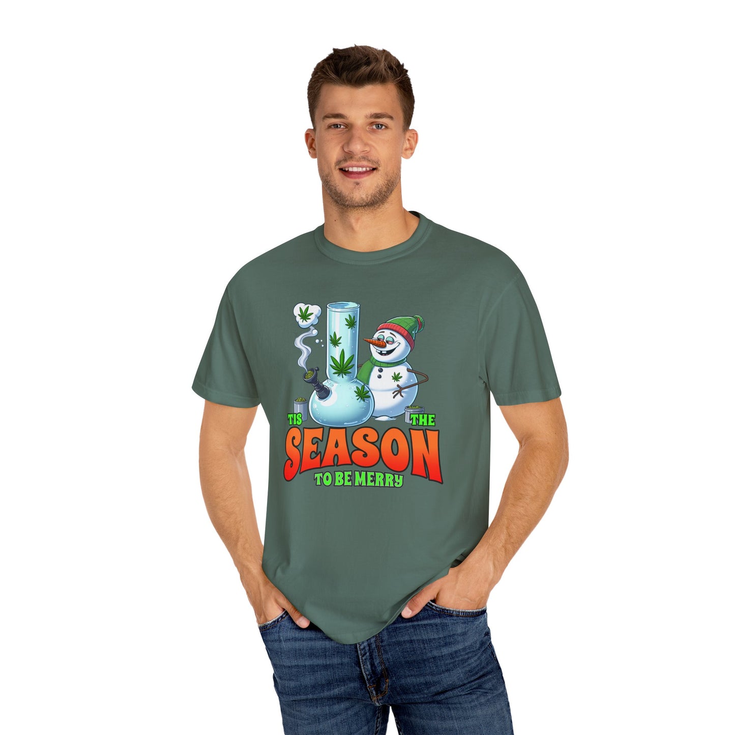 Holiday Cannabis Fun T-Shirt | Merry Season Tee, Unisex Gift, Party Apparel, 420 Friendly, Winter Social Wear